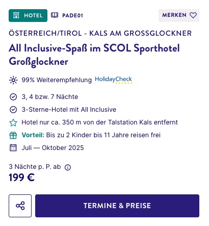 All Inclusive in Tirol: 4 Tage im 3* Hotel ab 199€ p.P. (DZ) / Angebote für Singles und Familien