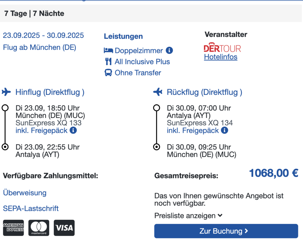 All Inclusive Türkei Urlaub