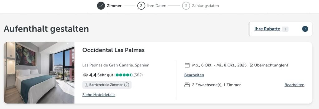 Barceló Rabatt einlösen