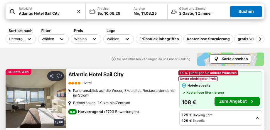 Bremerhaven Kurztrip: Übernachtung im stylischen Designhotel am Strand ab 54€ p.P.