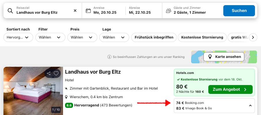 Burg Eltz: 3 Tage Hotel + Eintritt ab 88€ p.P. im DZ
