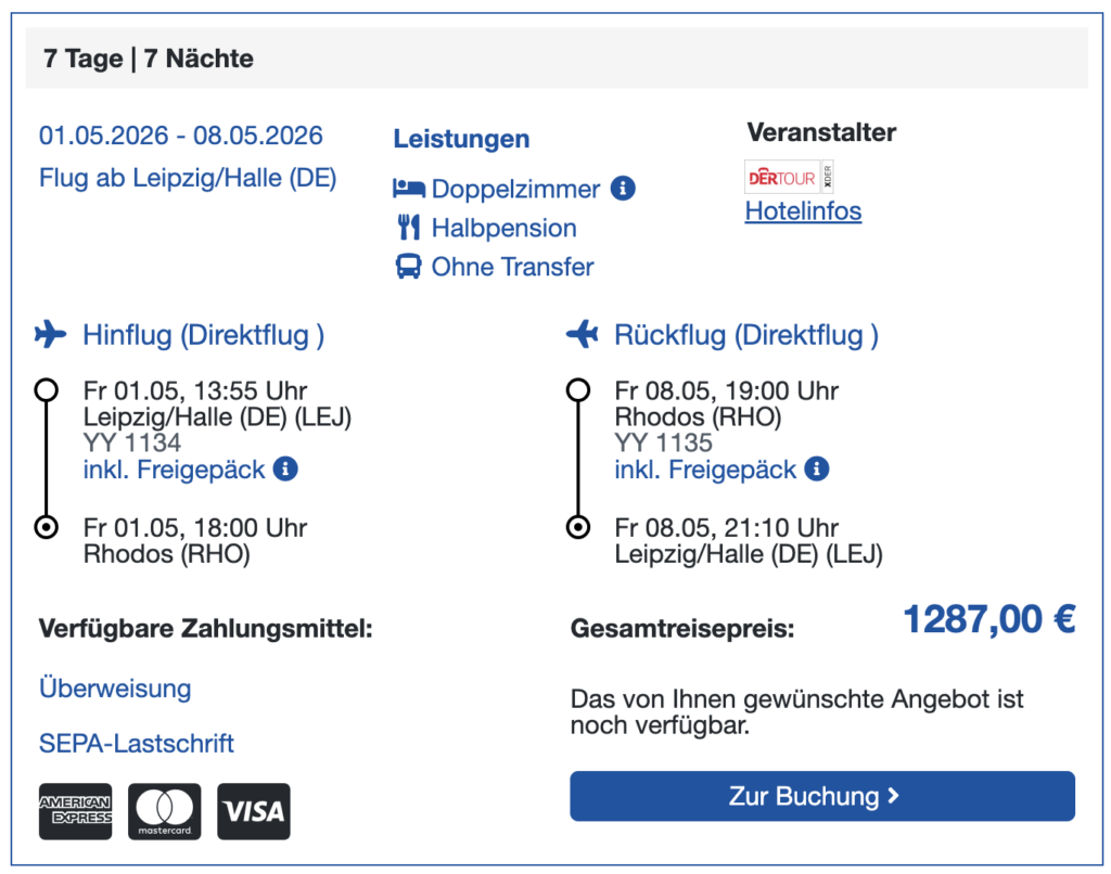 Frühbucher Urlaub auf Rhodos: Hotel mit Halbpension ab 49€ p.P.