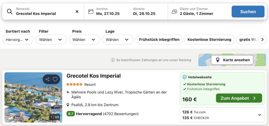 Kos Luxusreise