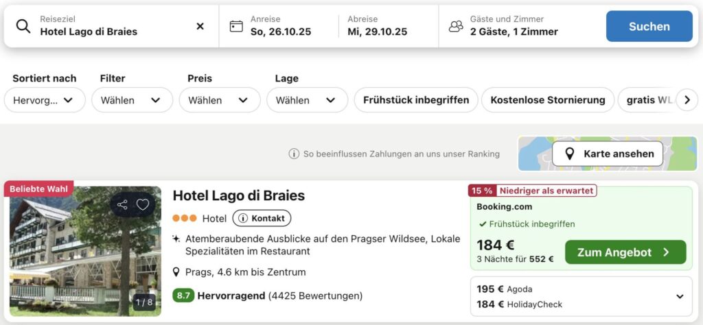 Kurzurlaub am Pragser Wildsee