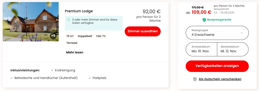 Kurzurlaub im Harz: 3 Tage in einer Lodge im 4* Resort ab 65€ p.P. bei 4 Leuten