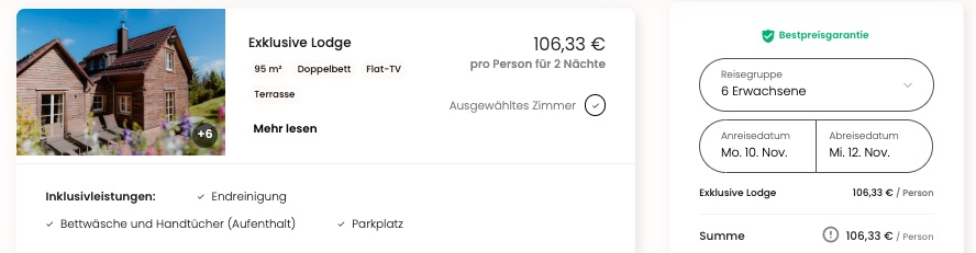 Kurzurlaub im Harz: 3 Tage in einer Lodge im 4* Resort ab 65€ p.P. bei 4 Leuten