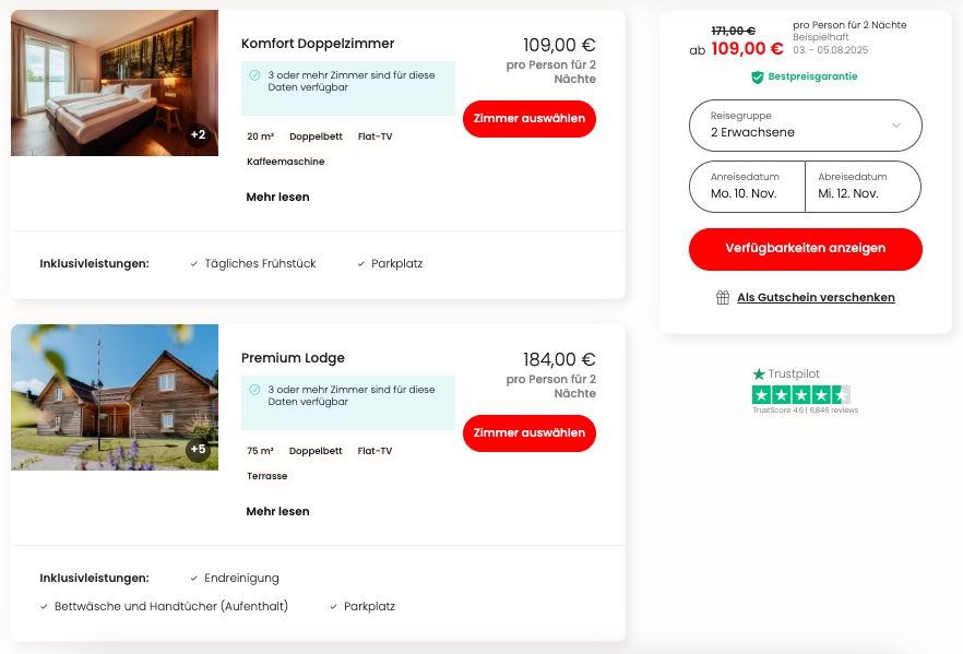 Kurzurlaub im Harz: 3 Tage in einer Lodge im 4* Resort ab 65€ p.P. bei 4 Leuten