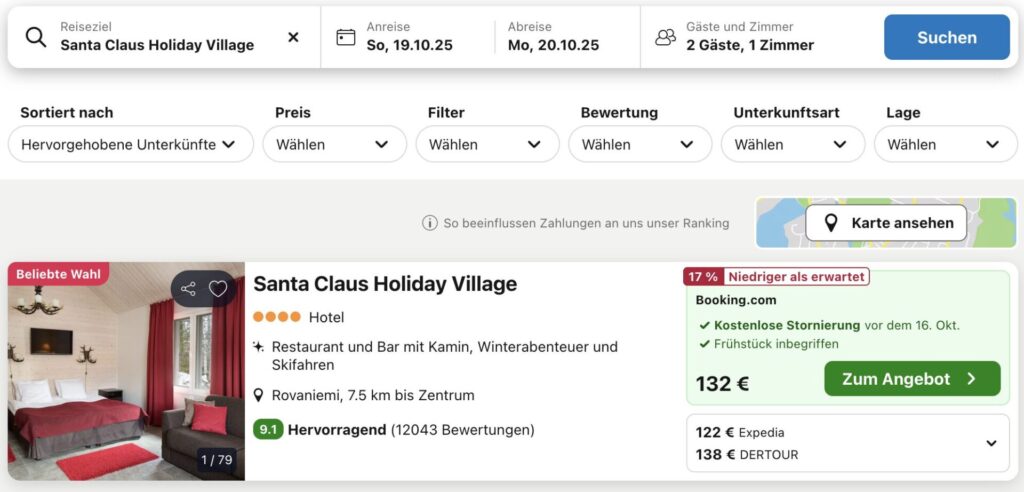 Santa Claus Village: Übernachtung im Ferienhaus ab 57€ p.P.