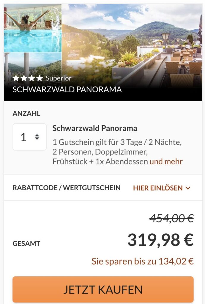Schwarzwald Kurzurlaub: 3 Tage im 4* Hotel inkl. Frühstück & einem Dinner ab 174€ p.P.