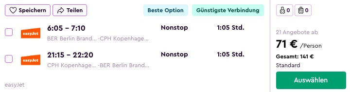 Tagesausflug nach Kopenhagen: Hin und Rückflug ab 49€