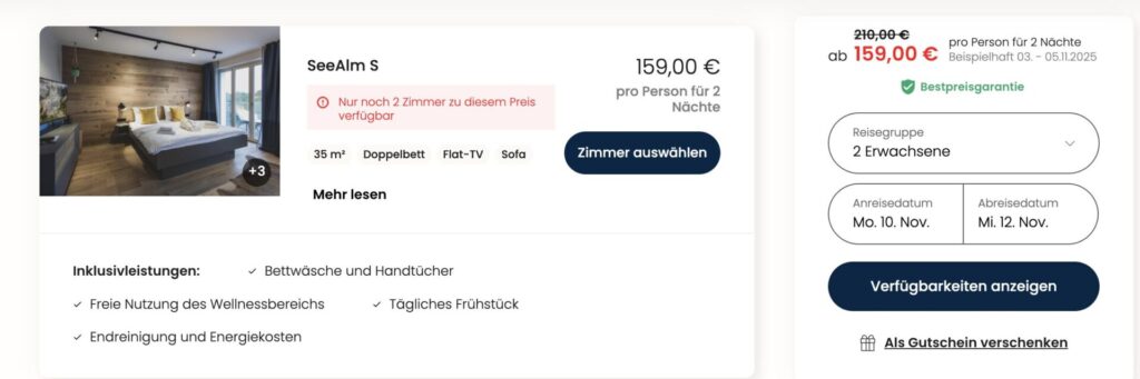 Wellness auf Rügen: 3 Tage im Apartment mit Frühstück ab 119€ p.P. (DZ)