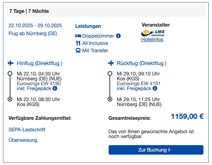 All Inclusive Urlaub auf Kos: 1 Woche im 4*