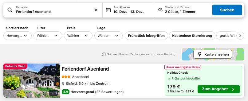 Auenland Feriendorf: 4 Tage im Erdhaus inklusive Frühstück ab 269€ p.P. (DZ)