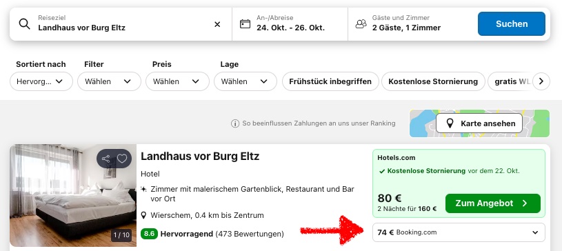 Burg Eltz: 3 Tage Hotel + Eintritt ab 88€ p.P. im DZ