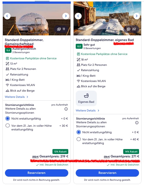 Island Reise: Bubble Iglu zur Nordlichtersaison ab 110€ p.P. (DZ)