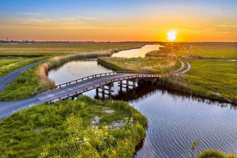 Wooden,Vehicle,Bridge,In,Agricultural,Landscape,Near,Jisp,,Noord,Holland,