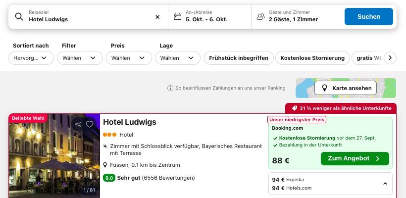 Kurzurlaub Schloss Neuschwanstein: 3 Tage im 4* Hotel inkl. Frühstück, Dinner & Wellness ab 129€ p.P.