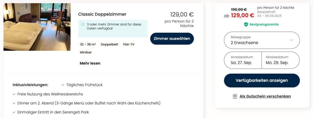 Serengeti Park: 3 Tage mit Extras ab 129€ p.P.