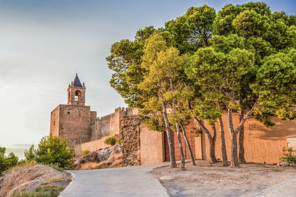 Spanien, Andalusien, Festungsanlage Alcazaba in Málaga