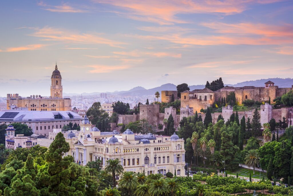 Spanien, Málaga, Festung, Kathedrale und Rathaus von Málaga