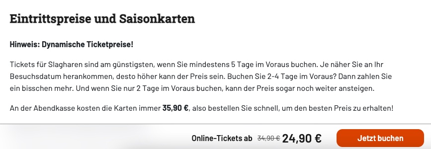 Tagestickets Freizeitpark Slagharen