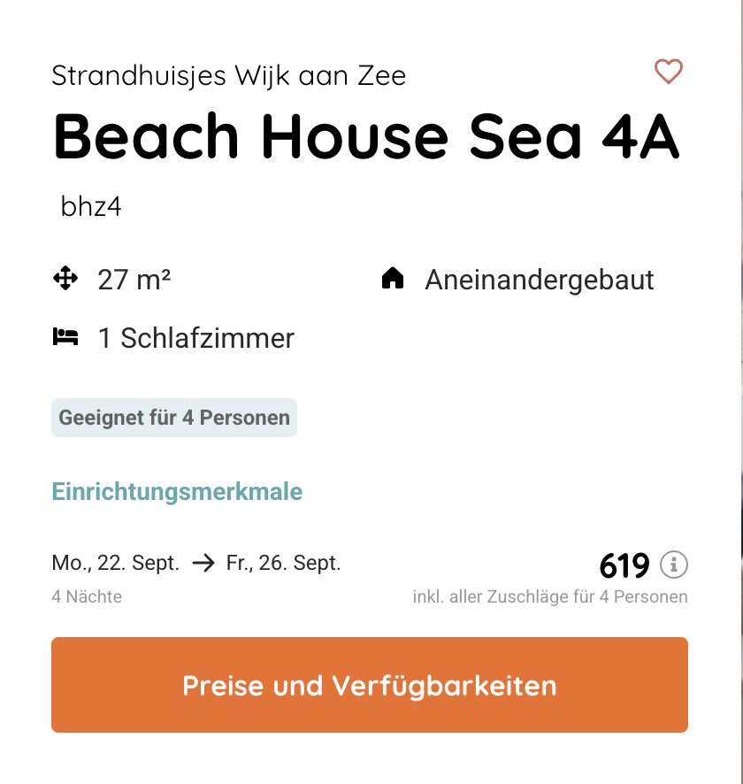 Urlaub im Strandhaus in Holland: 5 Tage direkt am Meer in Holland ab 147€ p.P.