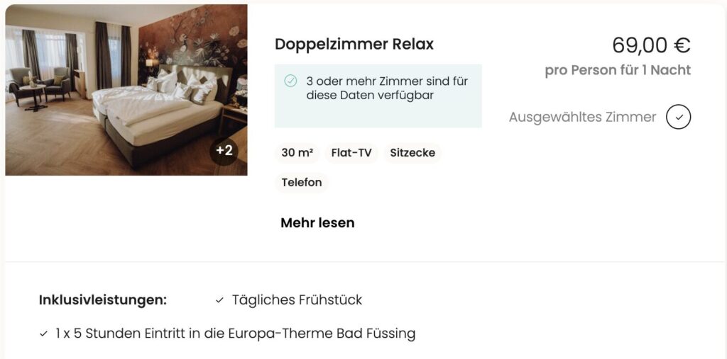Bad Füssing Wellness: Hotel mit Frühstück & Eintritt in die Europa Therme für 79€ p.P. (DZ)