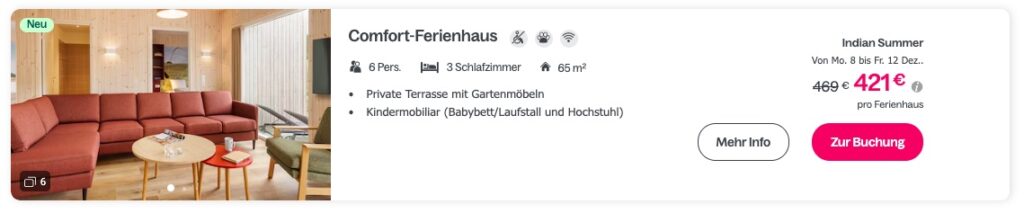 Center Parcs Schnäppchen: erster Park in Dänemark (Neueröffnung) / 5 Tage ab 79€ p.P. (Vollbelegung)