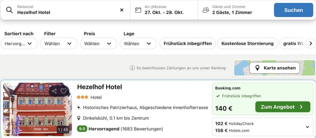 Dinkelsbühl Kurztrip – 4* Hotel in der Altstadt inkl. Frühstück ab 54€ p.P. (DZ)