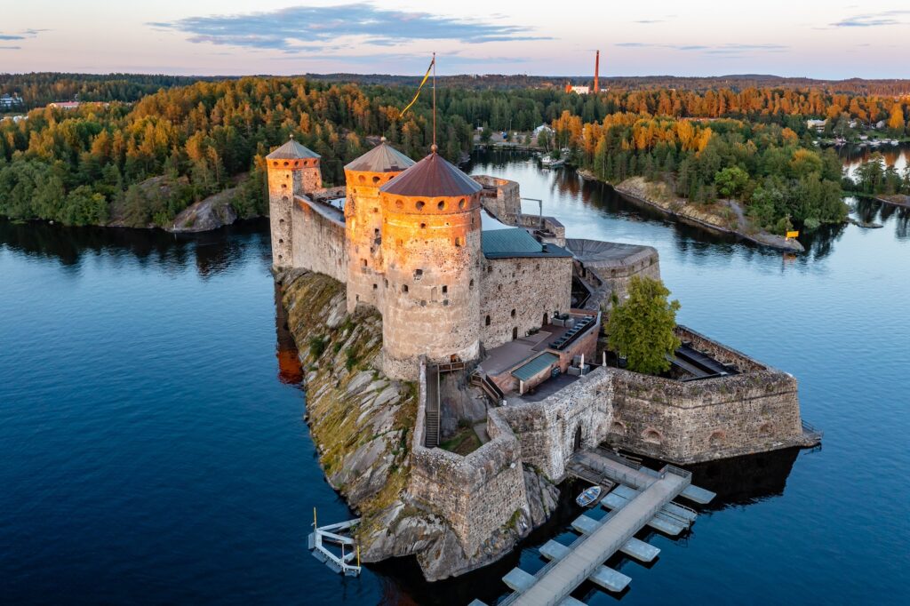 Finnland, Mittelalterliche Burg Olavinlinna in der Stadt Savonlinna