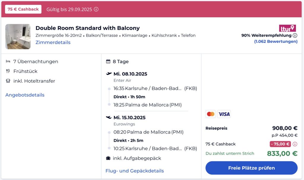 Mallorca Last Minute: 1 Woche im 4* Hotel inkl. Frühstück, Flug & Transfer ab 512€ p.P.