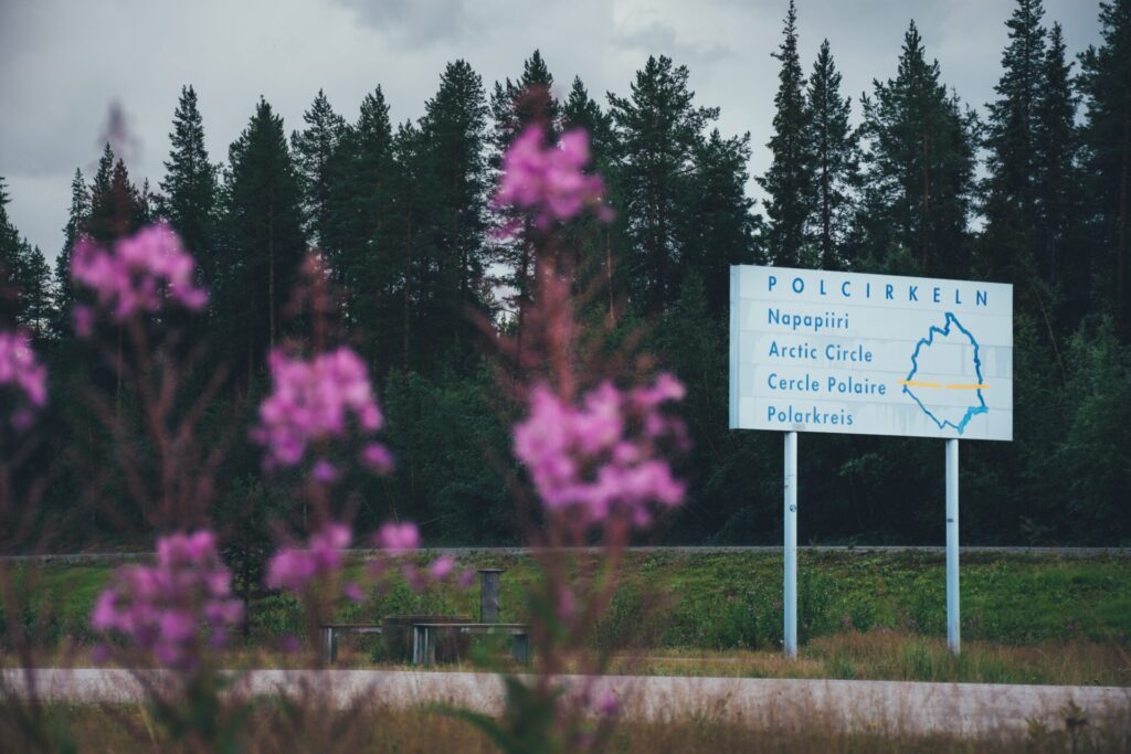 Arctic,Circle,Road,Sign,Near,Jokkmokk,In,Lapland,,Sweden,,That