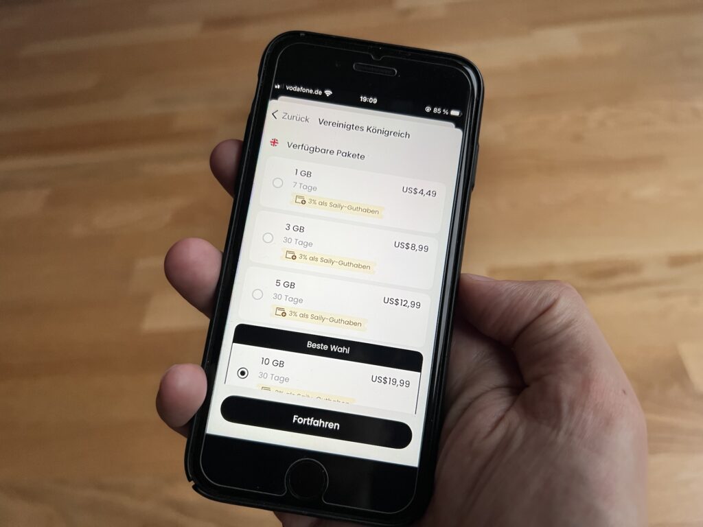 saily esim app test