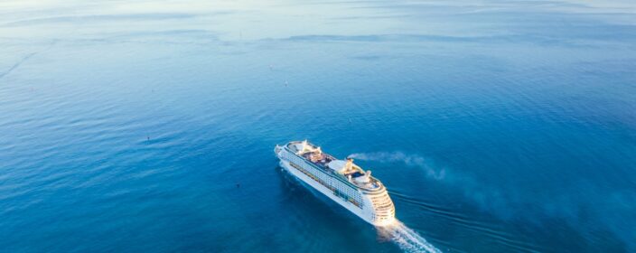 Cruise,Ship,Sailing,Across,The,Mediterranean,Sea, ,Aerial,Image.