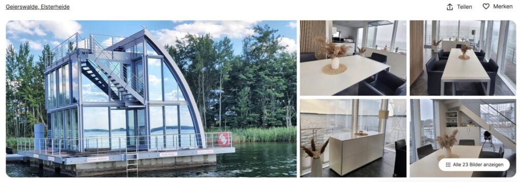 Schwimmendes Ferienhaus in Sachsen: 3 Tage am See ab 77€ p.P. (bei Vollbelegung)