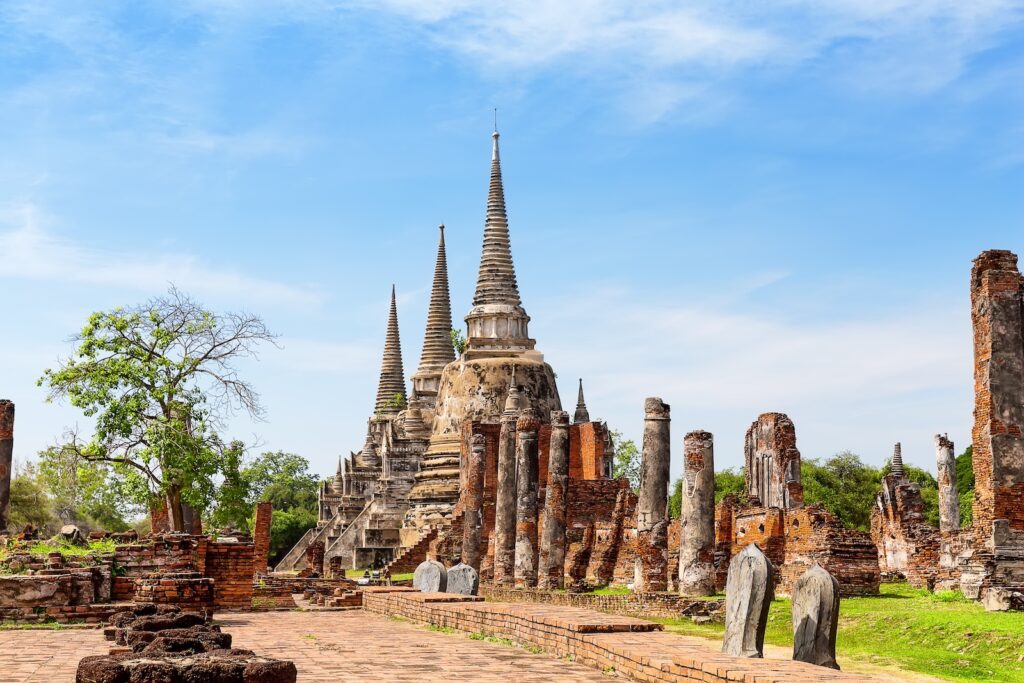 Thailand, Tempel Wat Phra Si Sanphet in der Stadt Ayutthaya