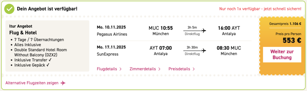 Türkei Urlaub All Inclusive – 1 Woche im 5* Strandhotel + Flug & Transfer ab 418€ p.P.