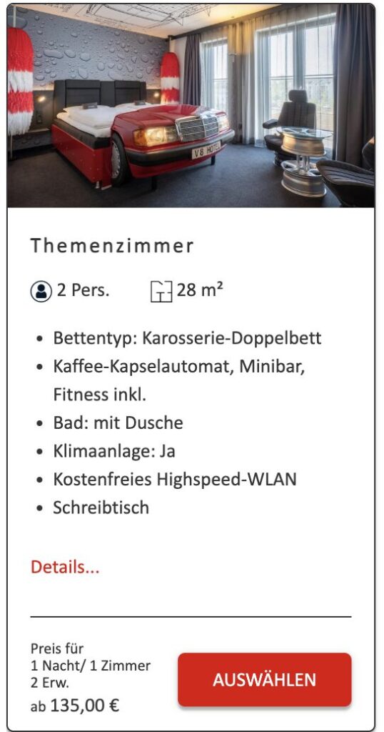 V8 Hotel Motorworld: 4* Themenhotel in Köln inkl. Frühstück ab 65€ p.P.