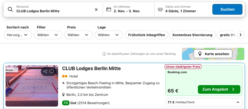 Würfelhotel Berlin: Übernachtung in Berlin Mitte ab 16€ p.P.