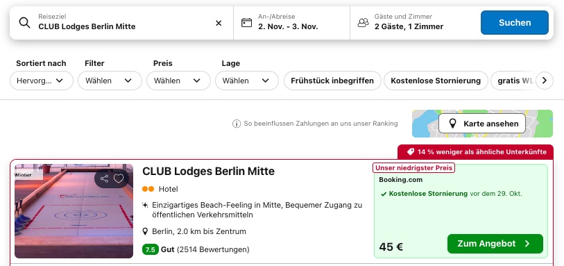 Würfelhotel Berlin: Übernachtung in Berlin Mitte ab 16€ p.P.