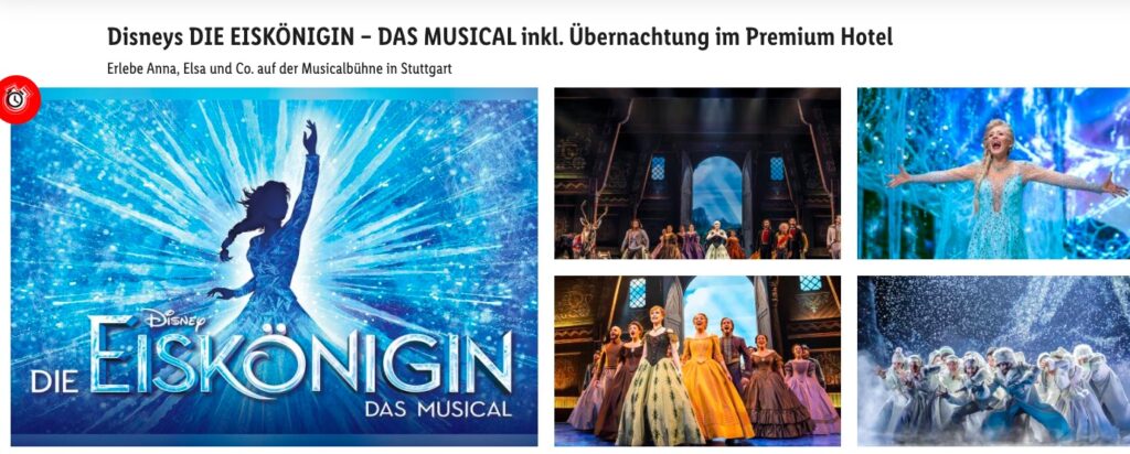 Disneys DIE EISKÖNIGIN Das Musical©: Hotel + Tickets ab 99€ p.P. (DZ) / als Gutschein für 119€ p.P. (DZ)