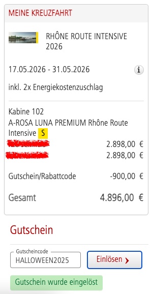 Flusskreuzfahrt Europa: 5 Tage auf dem Rhein mit Vollpension & Getränkepaket (inkl. Alkohol) ab 549€ p.P. (bei 2 Leuten)