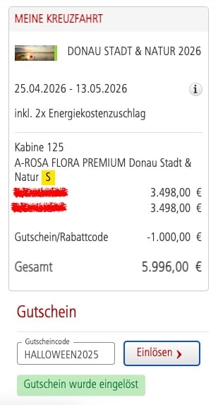 Flusskreuzfahrt Europa: 5 Tage auf dem Rhein mit Vollpension & Getränkepaket (inkl. Alkohol) ab 549€ p.P. (bei 2 Leuten)