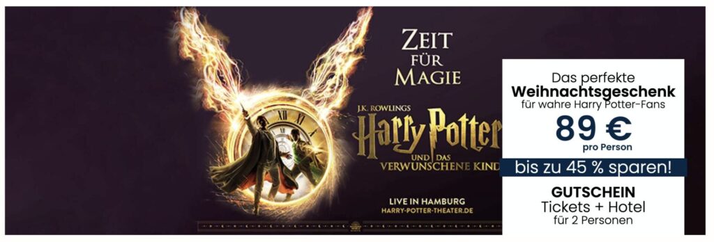 Harry Potter und das verwunschene Kind: Hotel + Ticket ab 79€ p.P. // als Gutschein für 99€ p.P.