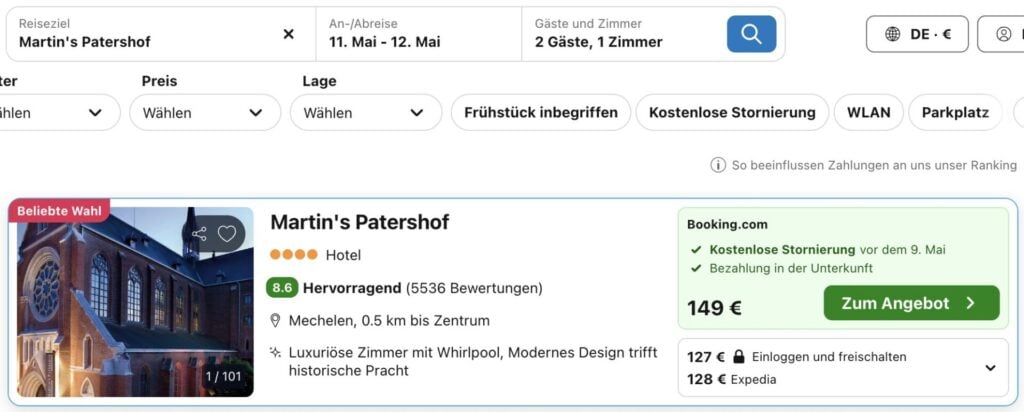 Kirchenhotel: Übernachtung im 4* Hotel in Belgien ab 69,50€ p.P.