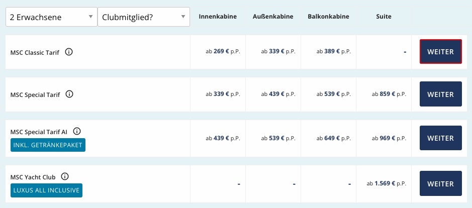 Kreuzfahrt Schnäppchen: 6 Tage Mittelmeer mit Vollpension ab 269€ p.P. (Doppelkabine)
