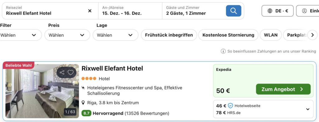 Riga Weihnachtsmarkt: Übernachtung ab 25€ p.P.