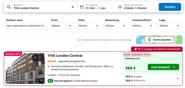 Silvester in London: Flug und Unterkunft ab 183€ p.P. (bei 4 Leuten)
