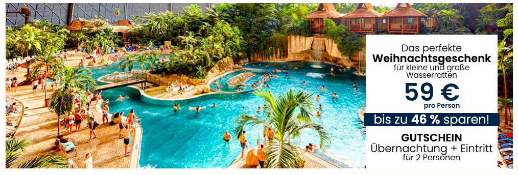 Tropical Islands im Zelt: Übernachtung, Frühstück, Eintritt an beiden Tagen ab 59€ p.P. bei 2 Leuten