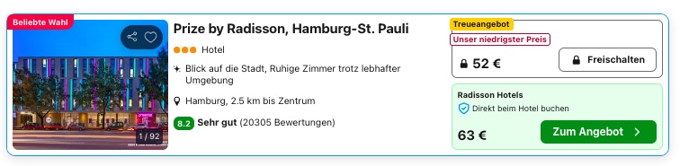 Weihnachtsmarkt in Hamburg: 3* Hotel auf St. Pauli nahe Santa Pauli Weihnachtsmarkt ab 32€ p.P. (DZ)